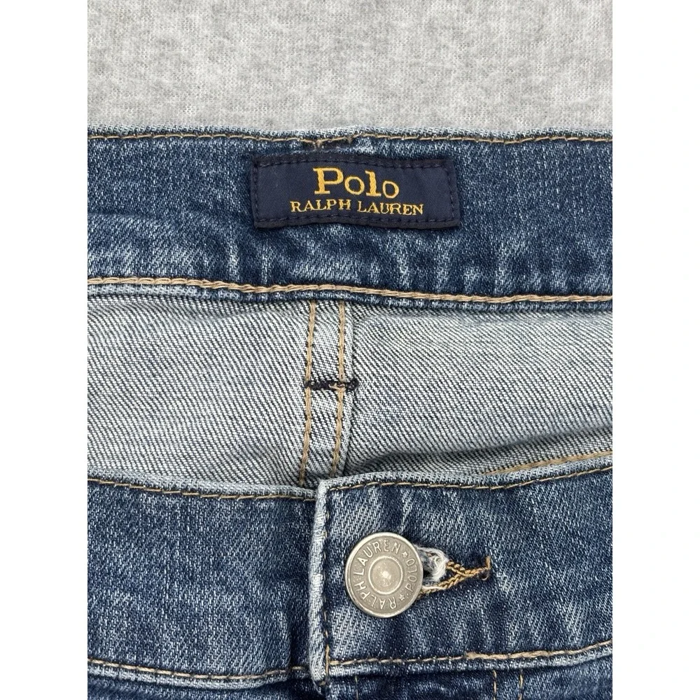 Polo Ralph Lauren Varick Slim Straight Jeans Mens 38x29 Blue Stretch Denim